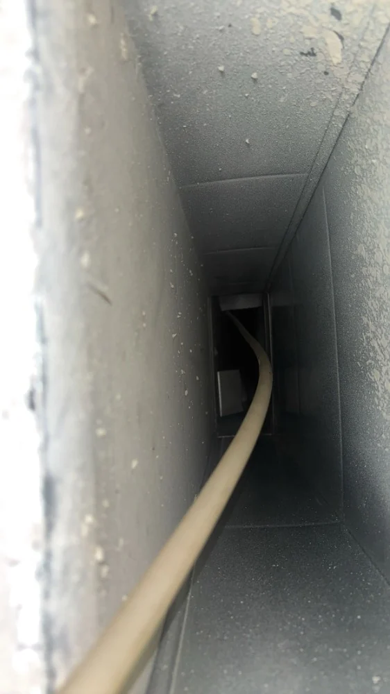 Commercial duct run before cleaning